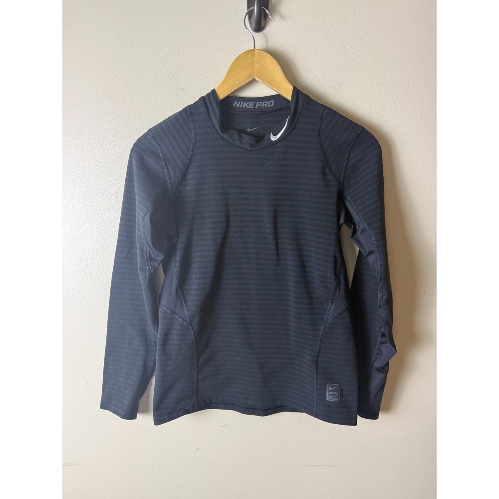 Nike Pro Dri-Fit‎ Fitted Long Sleeve Shirt Youth XL Black Athletic